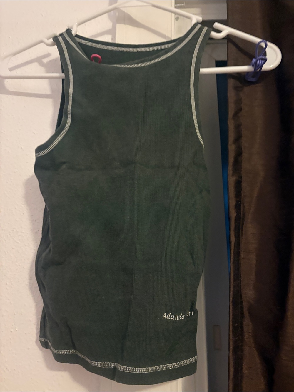 Adanola Dark Green Tank Top with Contrast Trim